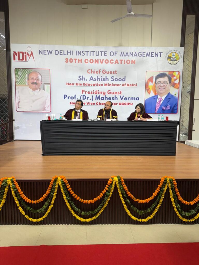 NDIM hosts 30th convocation ceremony; Delhi education minister Ashish Sood, GGSIP University VC Mahesh Verma laud students’ achievements